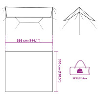 Produktbild för Tarp kamouflage 366x306 cm vattentät