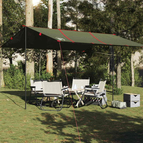 vidaXL Tarp olivgrön 451x420 cm vattentät