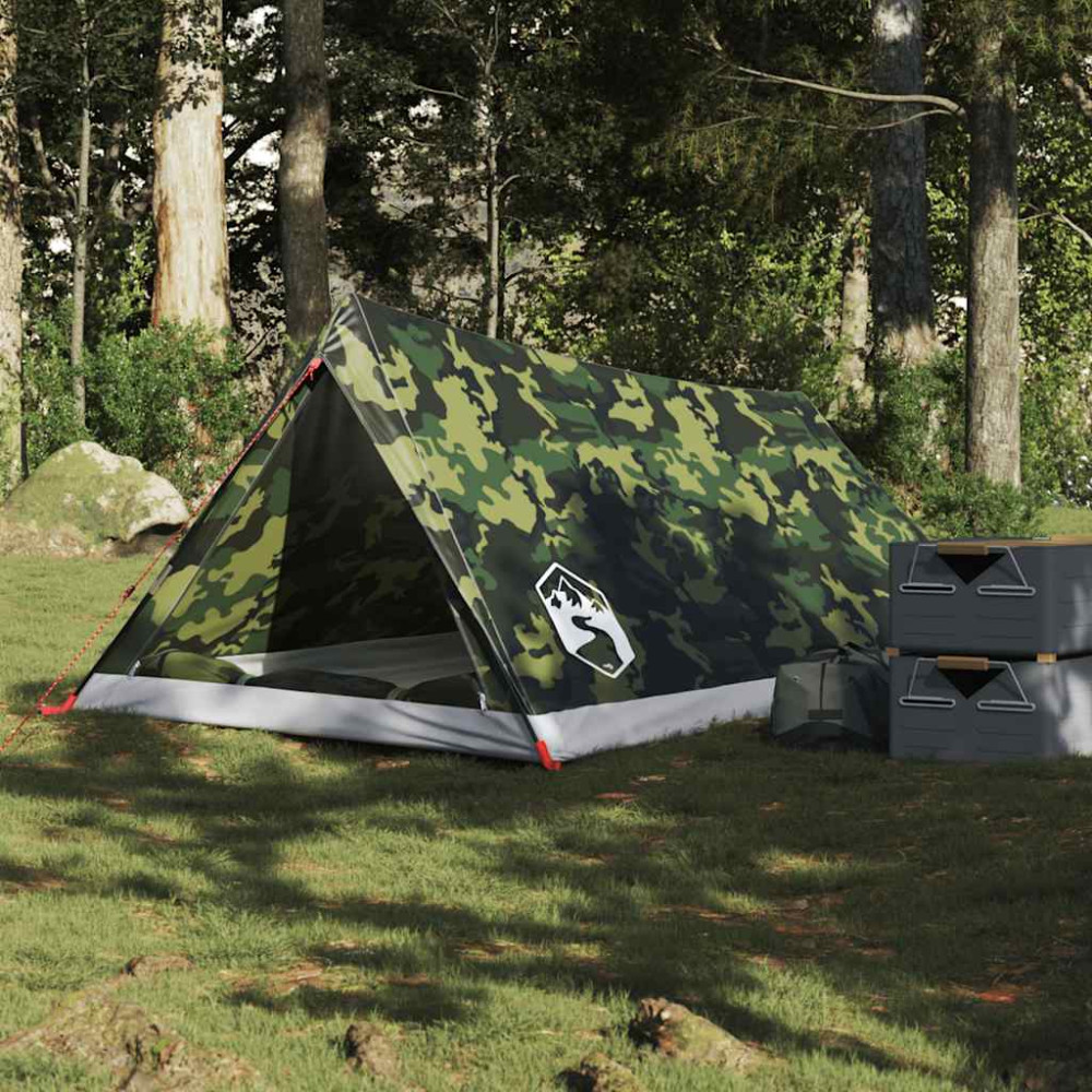 Produktbild för Campingtält 2 personer kamouflage vattentätt