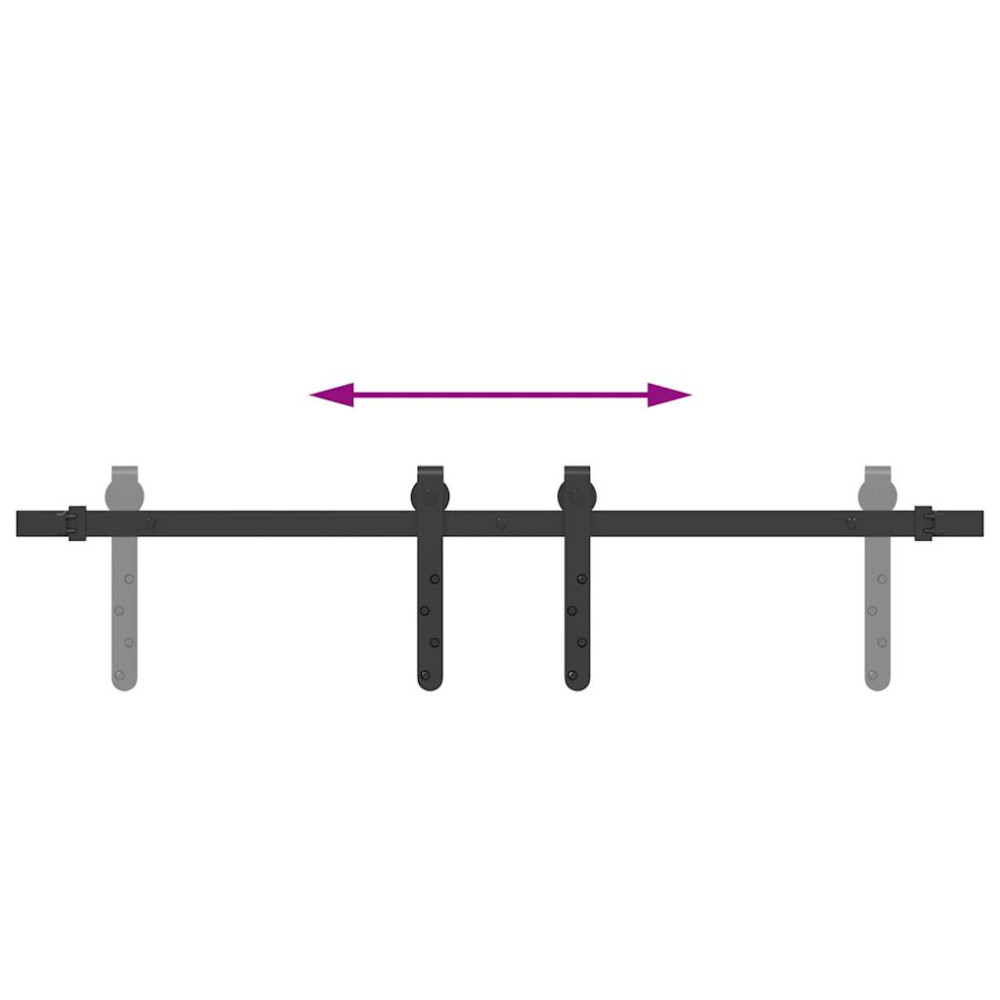 Produktbild för Skjutdörrsbeslag för skåp 91 cm kolstål