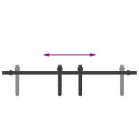 Produktbild för Skjutdörrsbeslag för skåp 91 cm kolstål