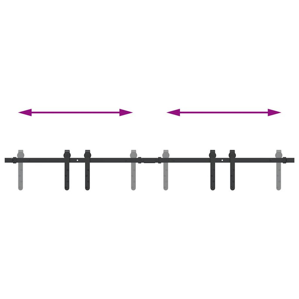 Produktbild för Skjutdörrsbeslag för skåp 152 cm kolstål