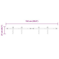 Produktbild för Skjutdörrsbeslag för skåp 152 cm kolstål