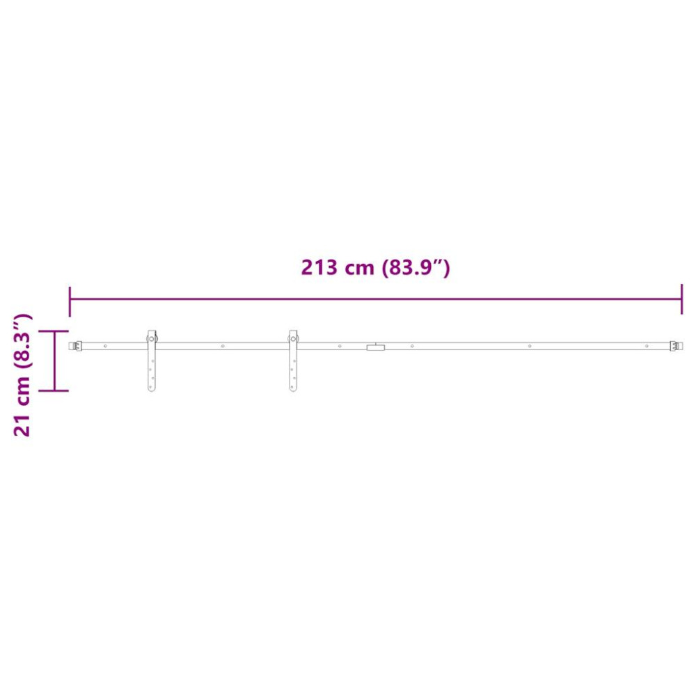Produktbild för Skjutdörrsbeslag för skåp 213 cm kolstål