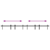 Produktbild för Skjutdörrsbeslag för skåp 213 cm kolstål