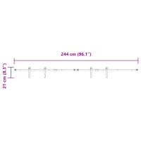Produktbild för Skjutdörrsbeslag för skåp 244 cm kolstål