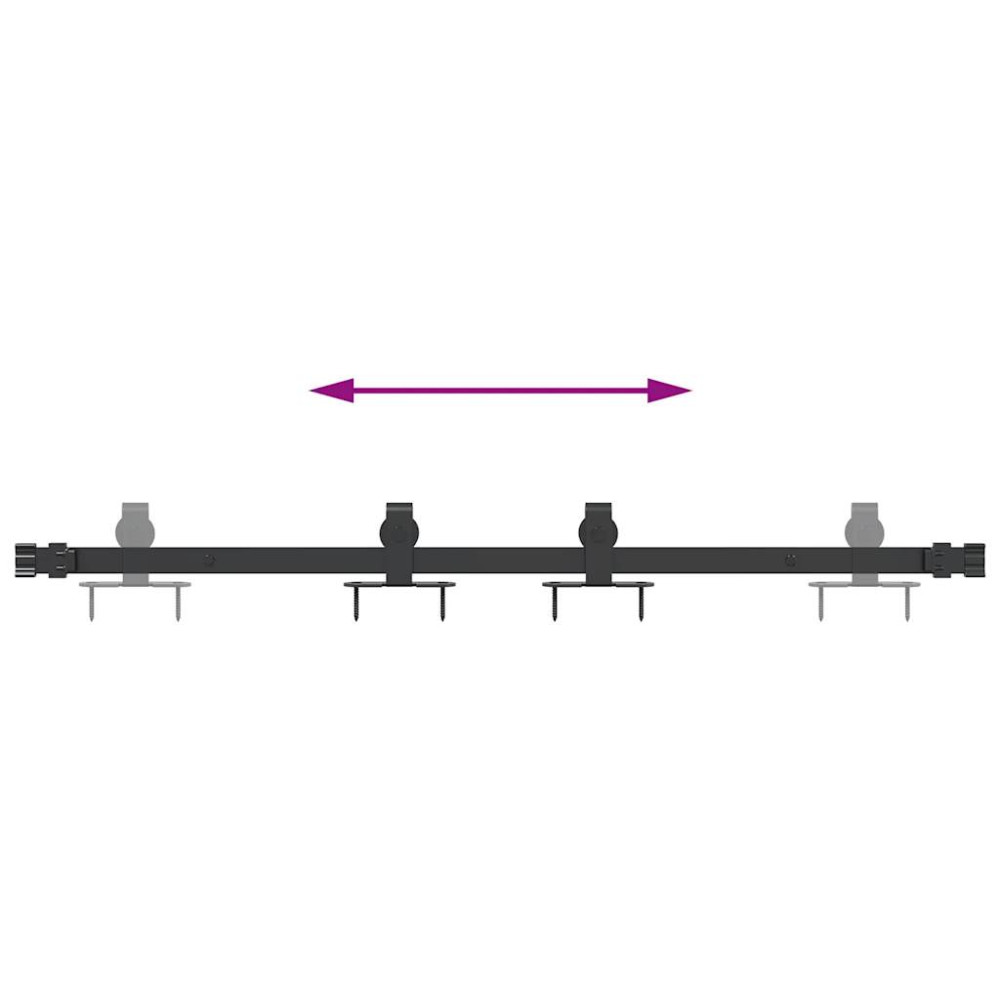 Produktbild för Skjutdörrsbeslag för skåp 91 cm kolstål