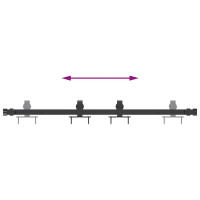 Produktbild för Skjutdörrsbeslag för skåp 91 cm kolstål