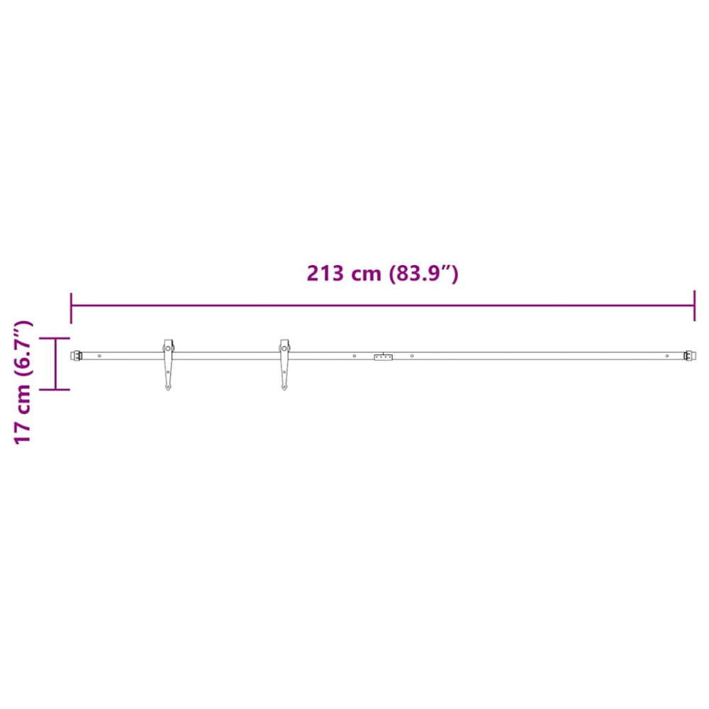 Produktbild för Skjutdörrsbeslag för skåp 213 cm kolstål