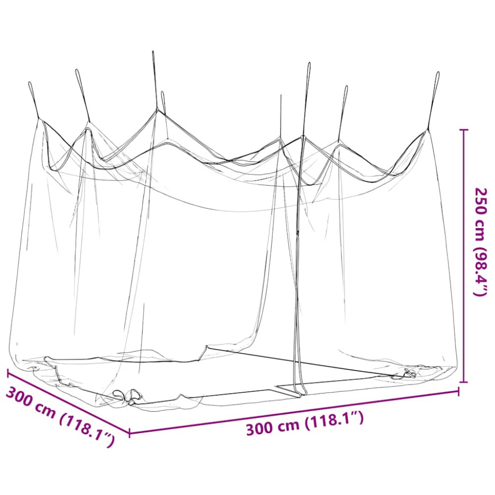 Produktbild för Myggnät för utomhus 220 mesh svart 300x300x250 cm