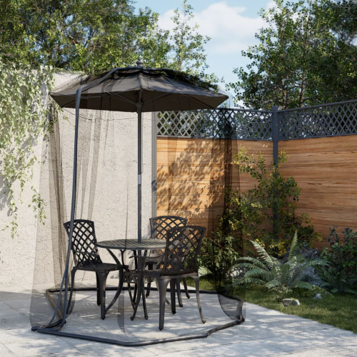 vidaXL Myggnät för paraply 220 mesh svart Φ300x230 cm