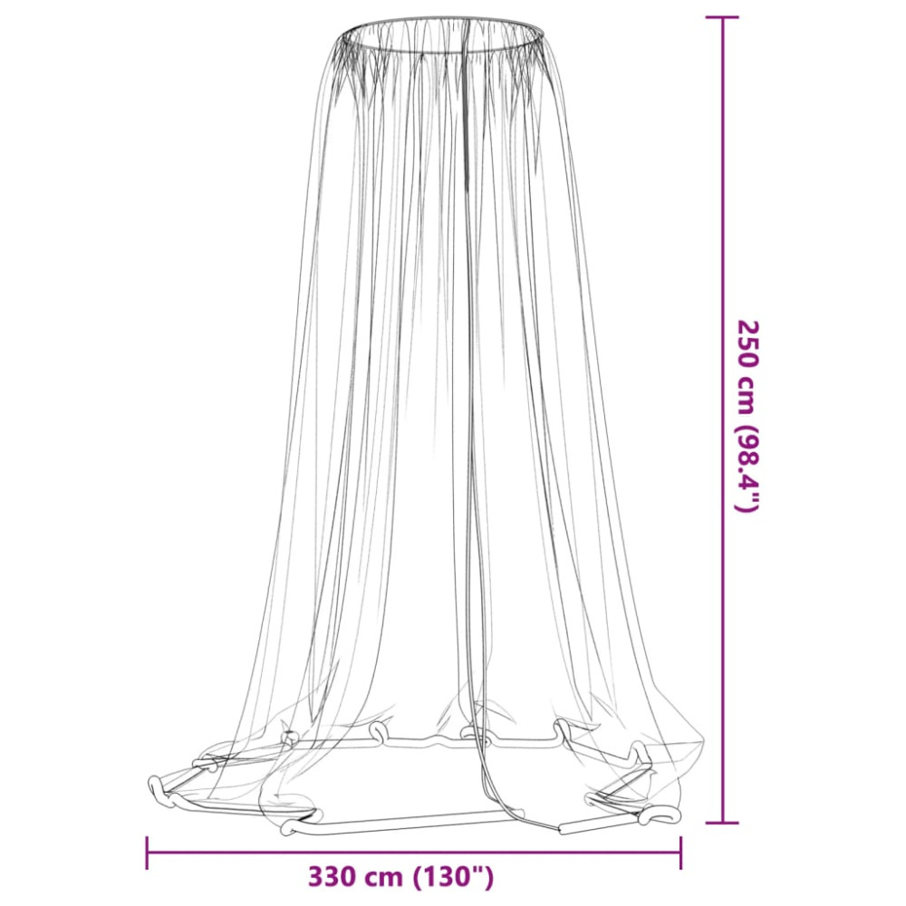 Produktbild för Myggnät för paraply 220 mesh svart Φ330x250 cm