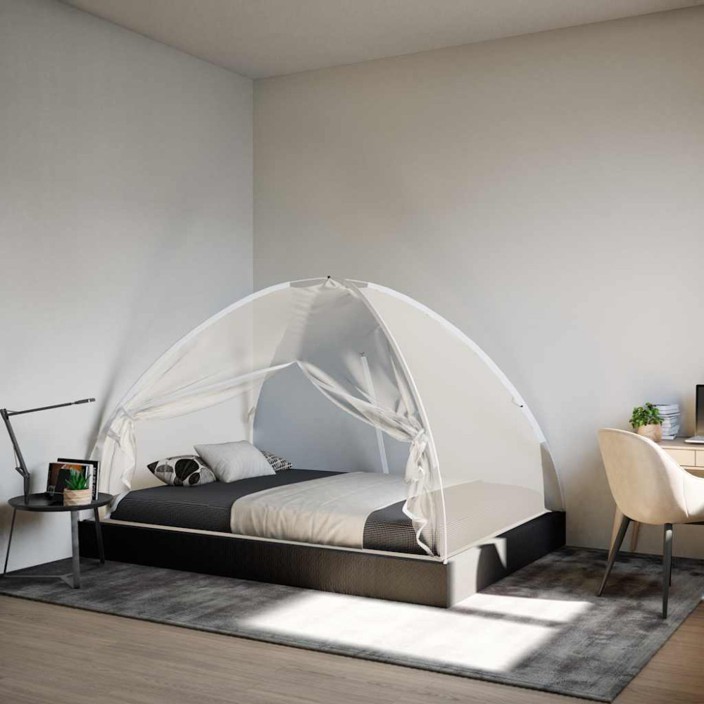 Produktbild för Myggnät med dörrar 220 mesh vit 200x120x130 cm