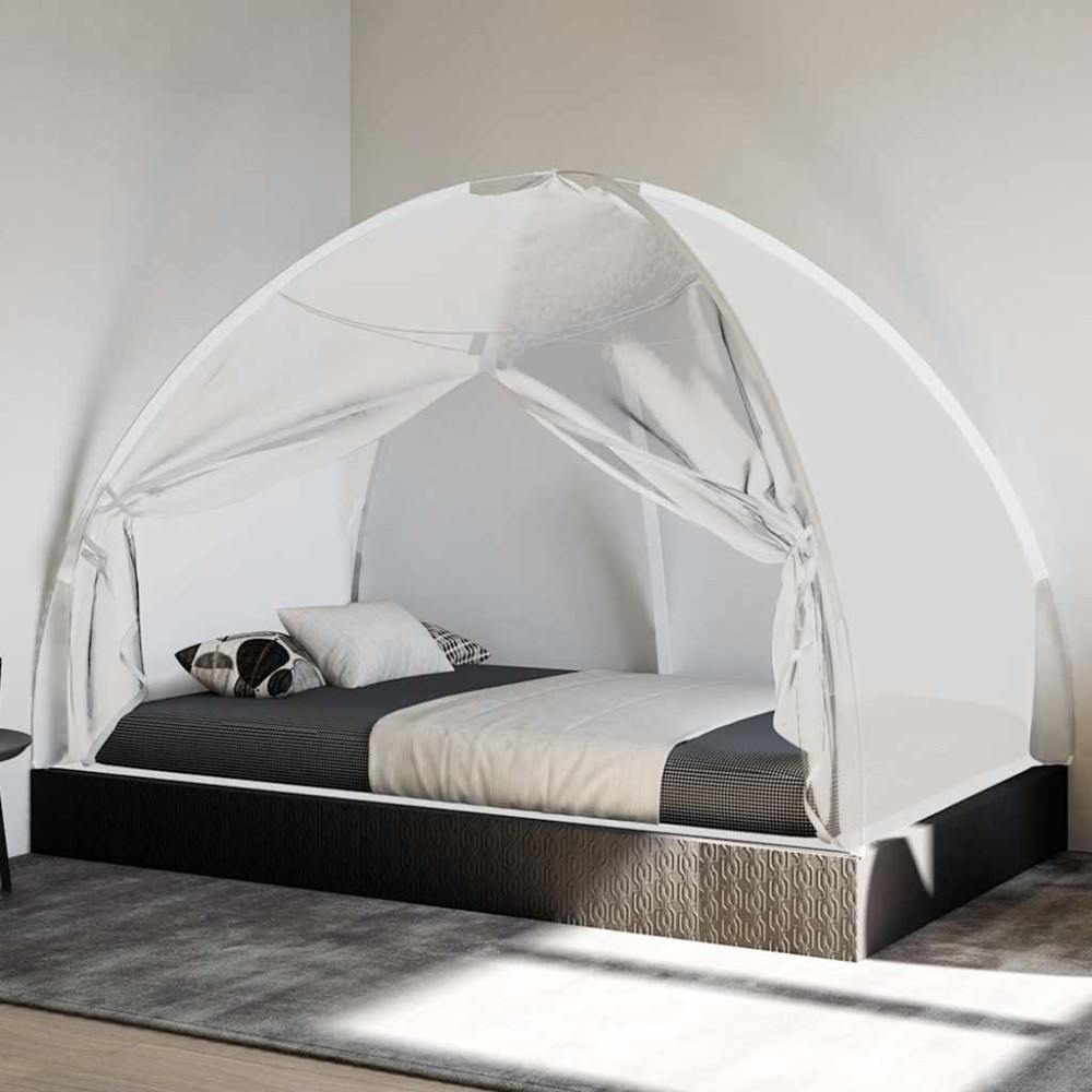 Produktbild för Myggnät med dörrar 220 mesh vit 200x120x130 cm