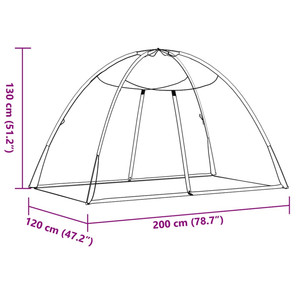 Produktbild för Myggnät med dörrar 220 mesh vit 200x120x130 cm
