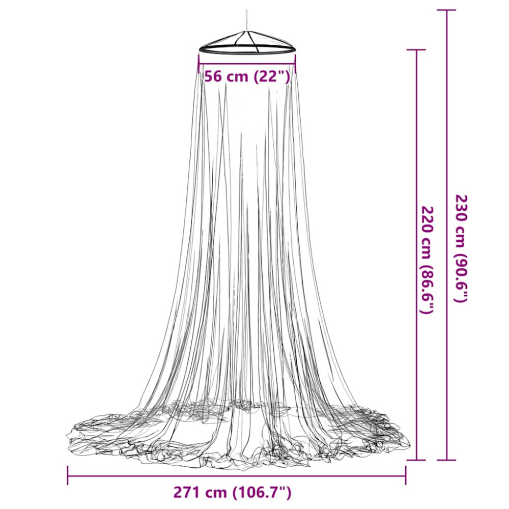 Produktbild för Myggnät för säng 220 mesh vit 56x56x220 cm