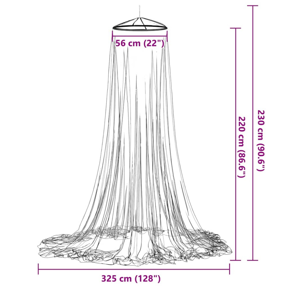Produktbild för Myggnät för säng 220 mesh vit 56x56x220 cm