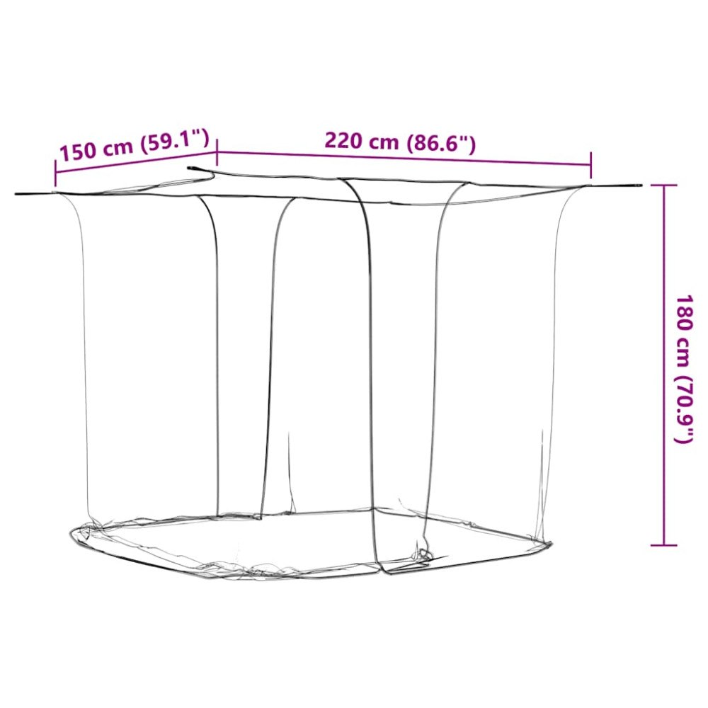 Produktbild för Hängande myggnät 156 mesh vit 220x150x180 cm
