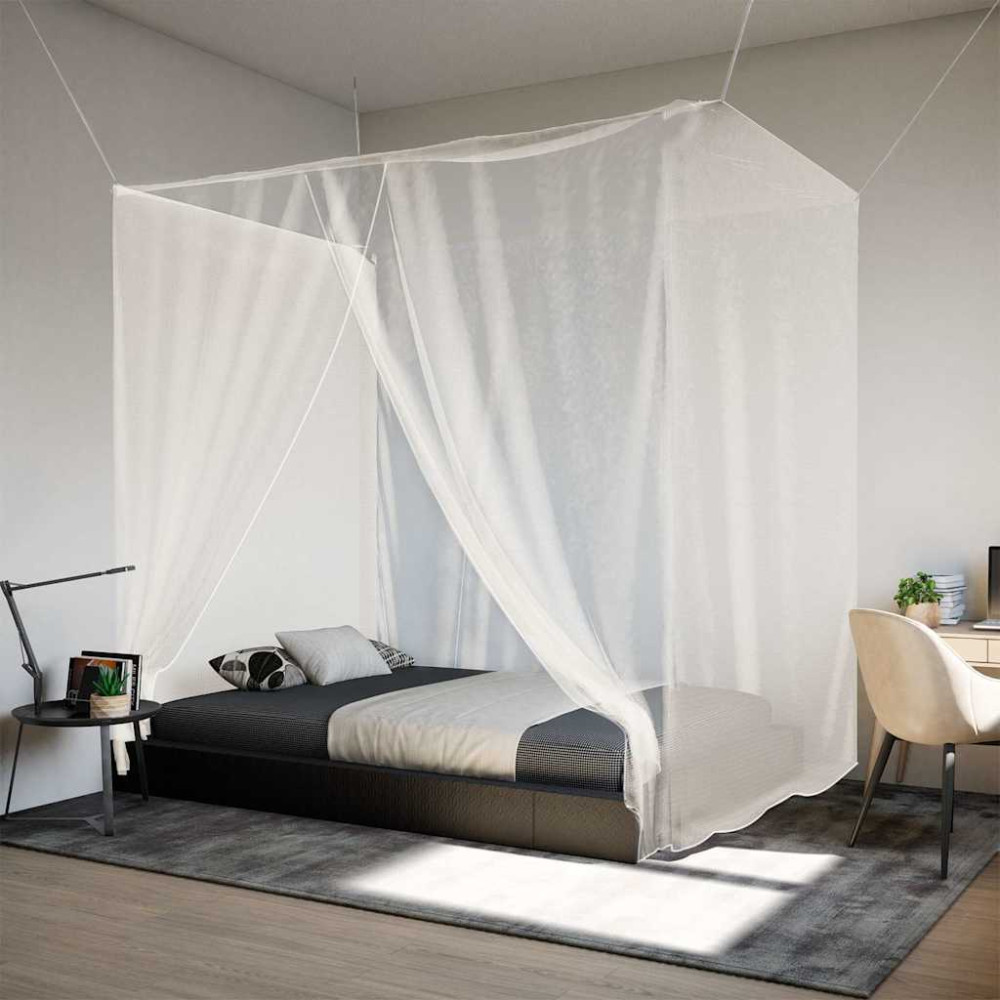 Produktbild för Hängande myggnät 156 mesh vit 220x180x180 cm