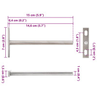 Produktbild för Konsoler för flytande hyllplan 12st osynlig Ø10x150 mm kolstål