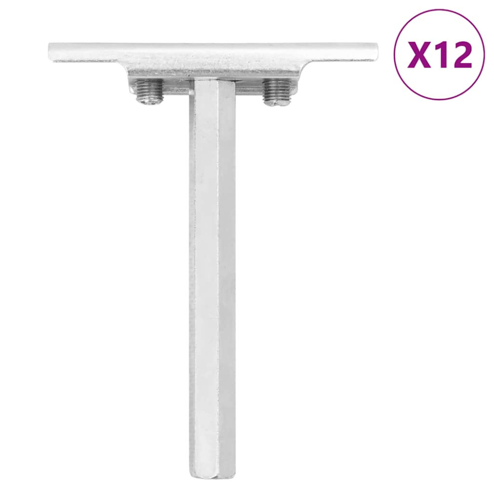 Produktbild för Konsoler för flytande hyllplan 12st osynlig Ø12x100 mm kolstål