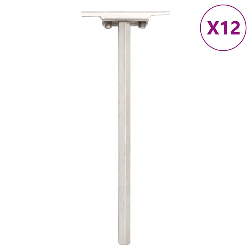 Produktbild för Konsoler för flytande hyllplan 12st osynlig Ø12x200 mm kolstål