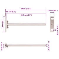 Produktbild för Konsoler för flytande hyllplan 12st osynlig Ø12x200 mm kolstål