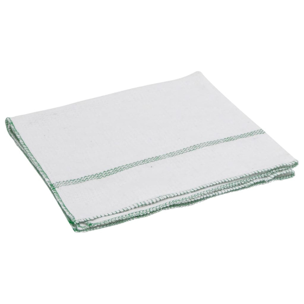 Produktbild för Rengöringsdukar 5 st vit med gröna ränder 50x60 cm