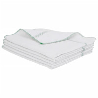 Produktbild för Rengöringsdukar 5 st vit med gröna ränder 50x60 cm