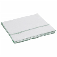 Produktbild för Rengöringsdukar 10 st vit med gröna ränder 50x60 cm