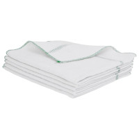 Produktbild för Rengöringsdukar 10 st vit med gröna ränder 50x60 cm