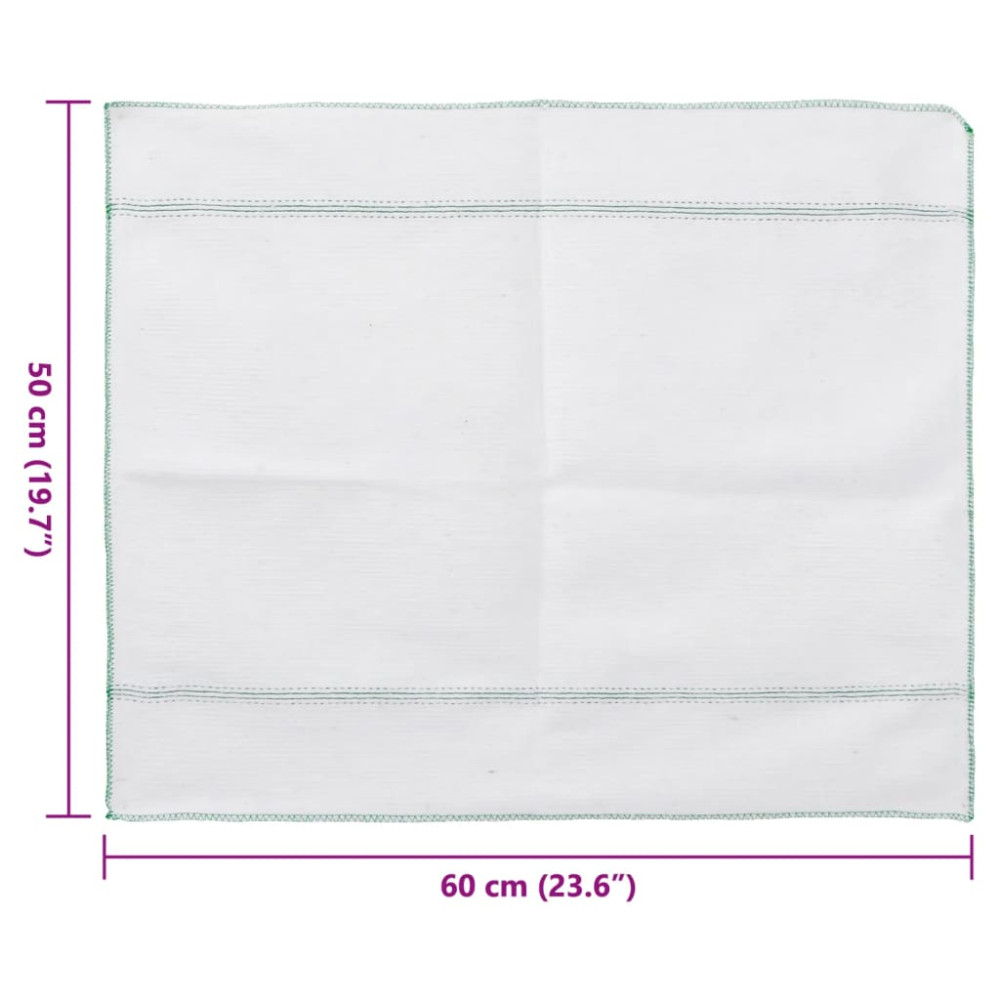Produktbild för Rengöringsdukar 10 st vit med gröna ränder 50x60 cm