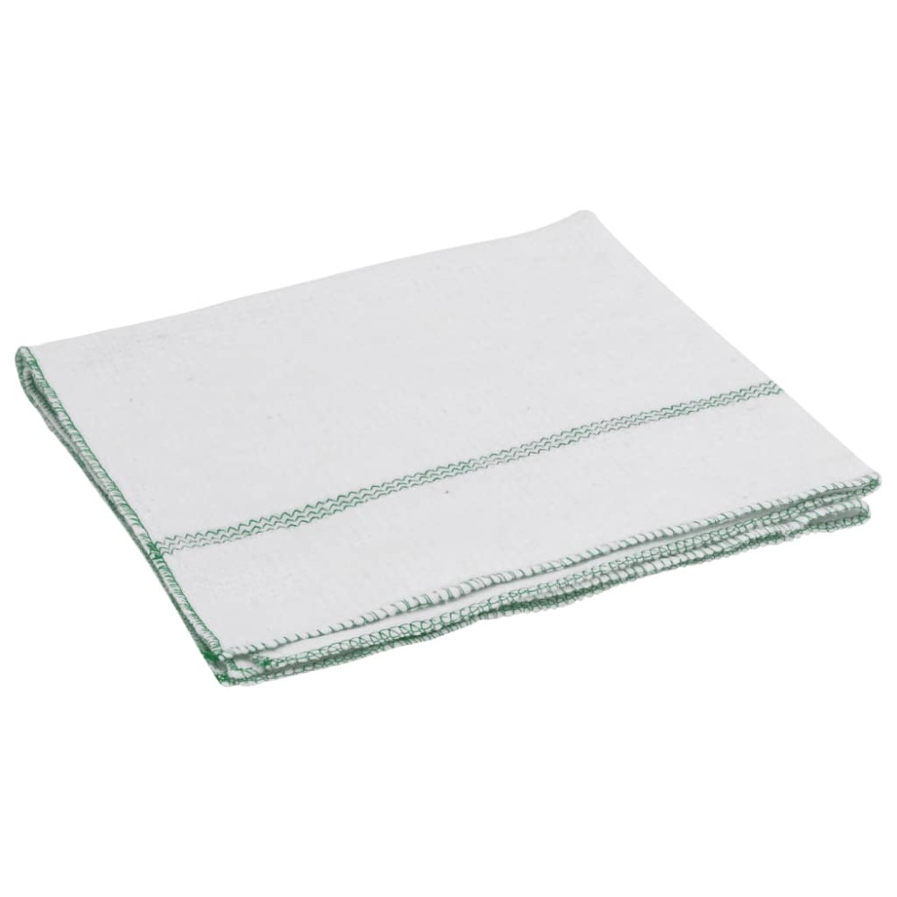 Produktbild för Rengöringsdukar 50 st vit med gröna ränder 50x60 cm
