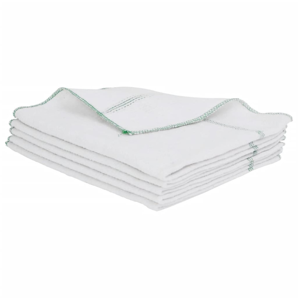 Produktbild för Rengöringsdukar 50 st vit med gröna ränder 50x60 cm