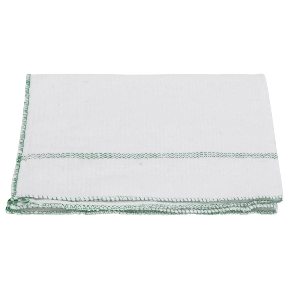 Produktbild för Rengöringsdukar 50 st vit med gröna ränder 50x60 cm