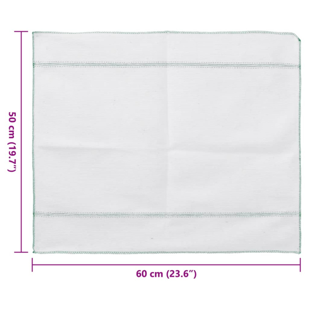 Produktbild för Rengöringsdukar 50 st vit med gröna ränder 50x60 cm