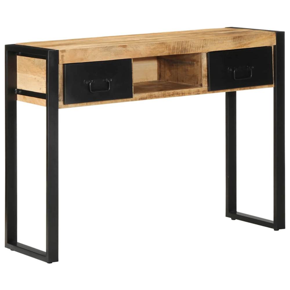 Produktbild för Avlastningsbord 100x35x75 cm massivt grovt trä mango
