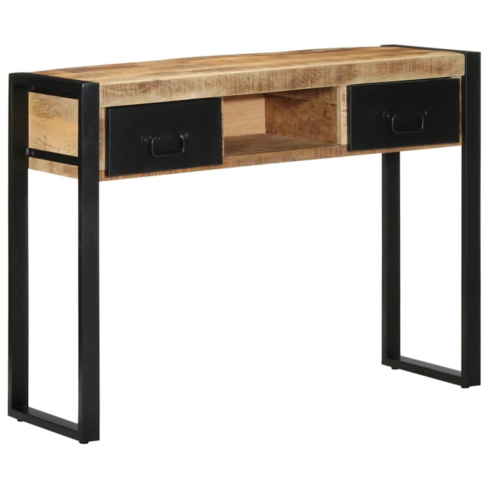 Produktbild för Avlastningsbord 100x35x75 cm massivt grovt trä mango
