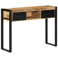 Produktbild för Avlastningsbord 100x35x75 cm massivt grovt trä mango