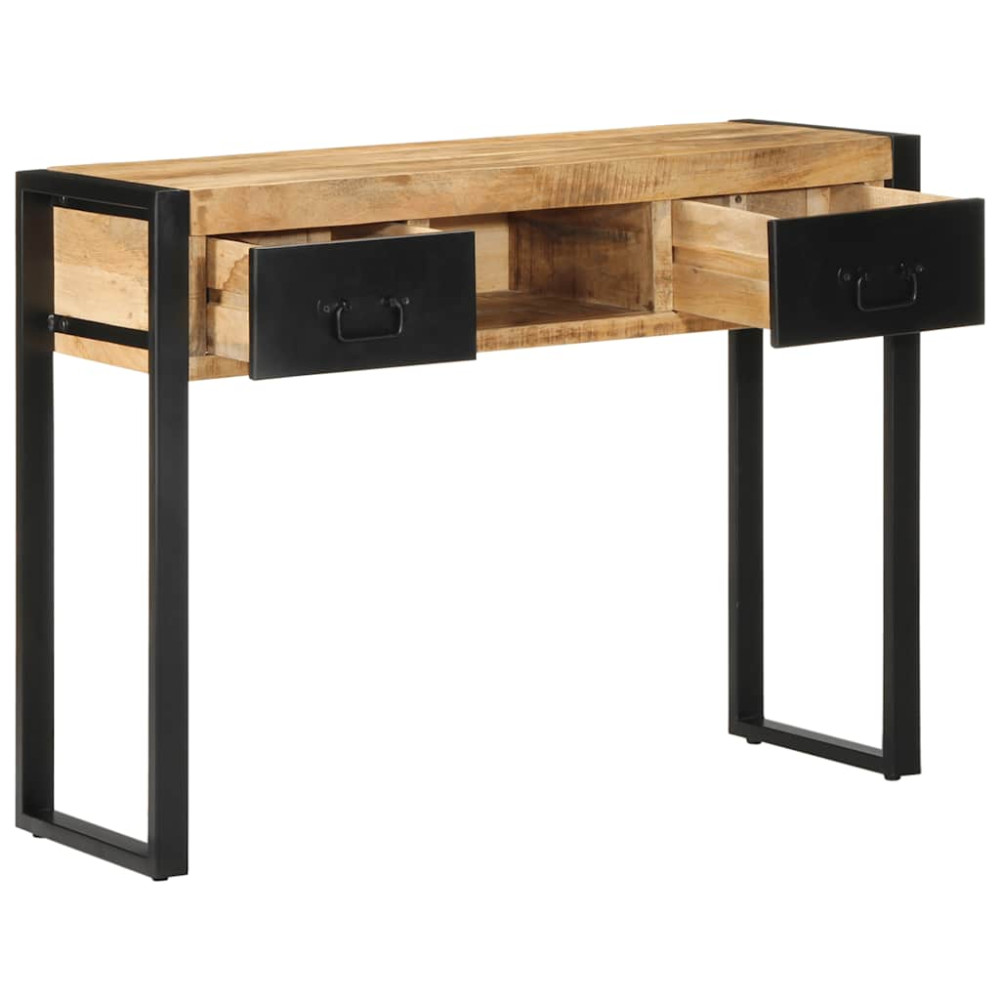 Produktbild för Avlastningsbord 100x35x75 cm massivt grovt trä mango