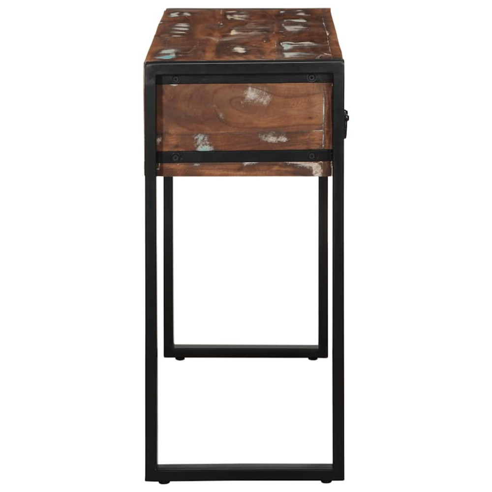 Produktbild för Avlastningsbord flerfärgat 100x35x75 cm massivt trä återvunnet