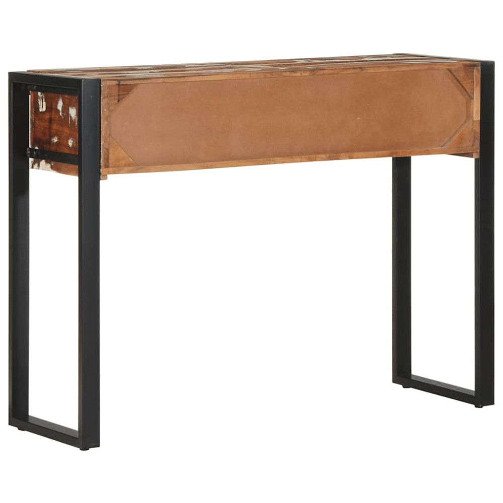 Produktbild för Avlastningsbord flerfärgat 100x35x75 cm massivt trä återvunnet