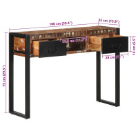 Produktbild för Avlastningsbord flerfärgat 100x35x75 cm massivt trä återvunnet