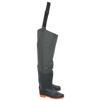 Produktbild för Vadarbyxor med stövlar mörkgrön strl. 43