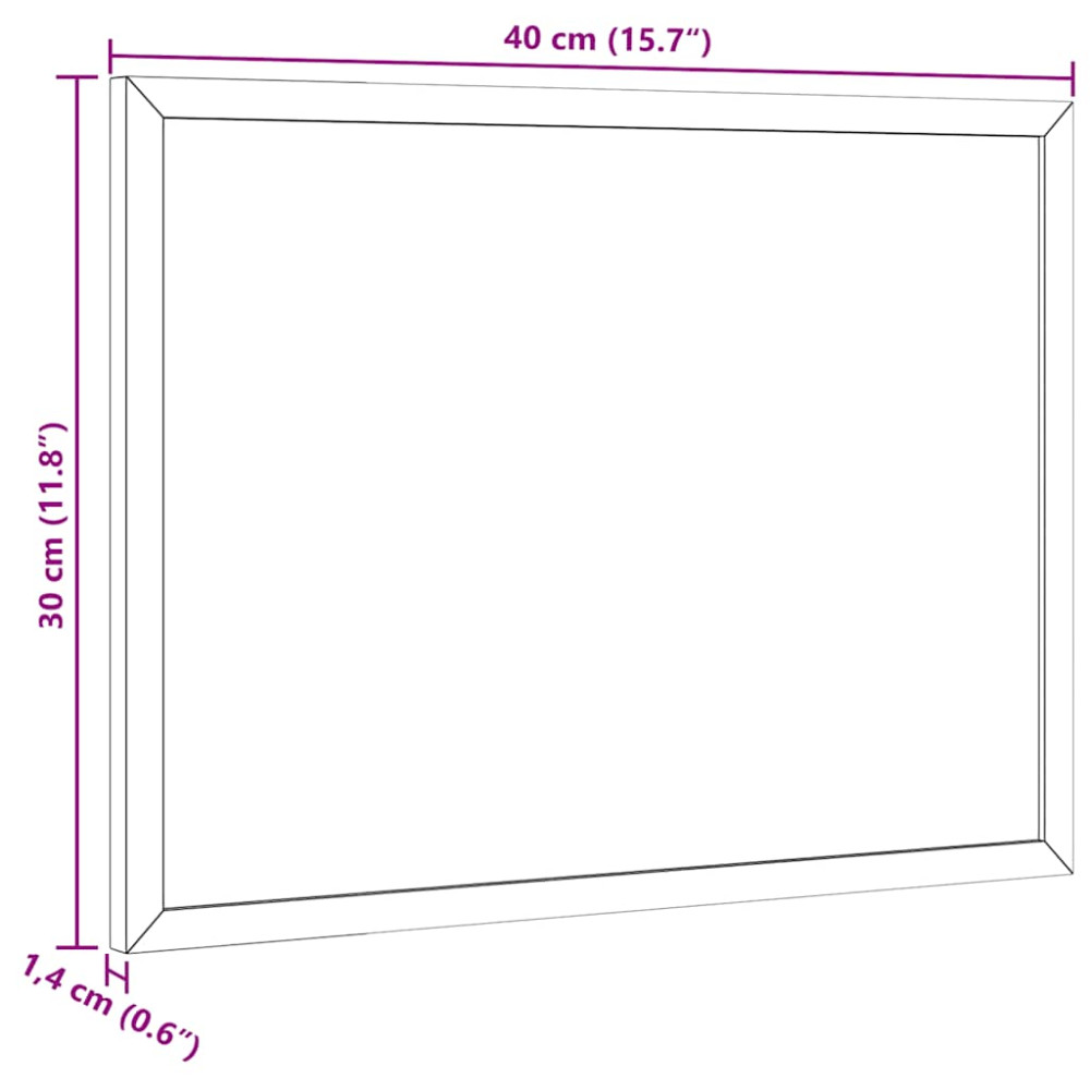 Produktbild för Magnetisk whiteboard med ram i massiv furu 40x30 cm