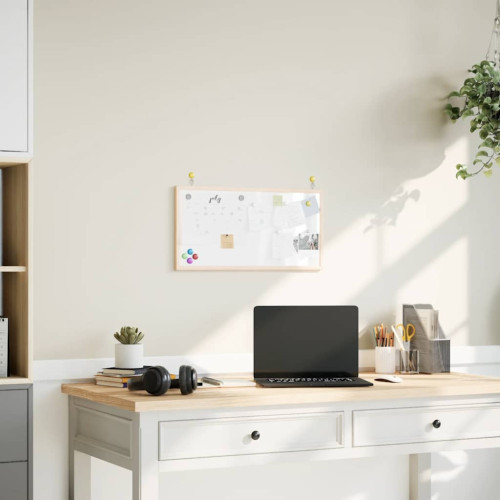 vidaXL Magnetisk whiteboardtavla med massiv fururam 60x30 cm