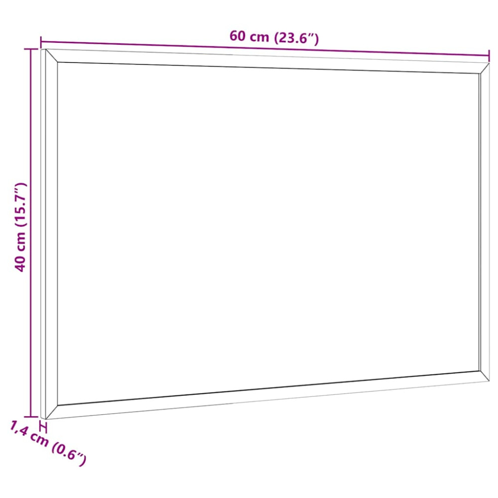 Produktbild för Magnetisk whiteboardtavla med massiv fururam 60x40 cm