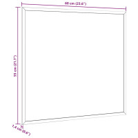 Produktbild för Griffeltavla med massiv fururam svart 60x55 cm