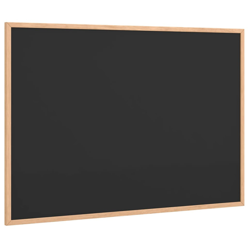 Produktbild för Griffeltavla med massiv fururam svart 80x55 cm