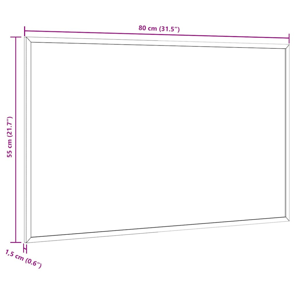 Produktbild för Griffeltavla med massiv fururam svart 80x55 cm